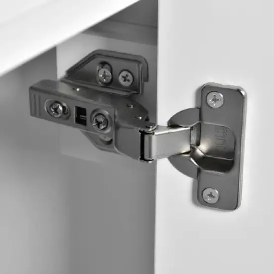 20" Bathroom Vanity with Ceramic Sink, Bathroom Cabinet with Door-Mounted Storage Rack, Adjustable Shelf and Soft Closing Door, White/Black-ModernLuxe image {15}