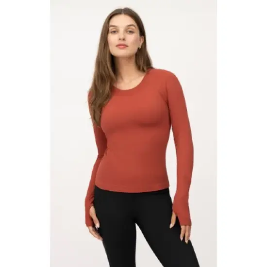 Yogalicious Womens Seamless Zaia Long Sleeve Active Shirt image {9}