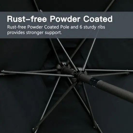 LOVMOR 7.5ft * 7.5ft Patio Umbrella with Crank and Push Button Tilt,Red image {5}