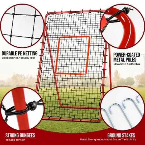 PLAYAPUT 7x4FT  5-Angle Rebounder Net , Red image {3}