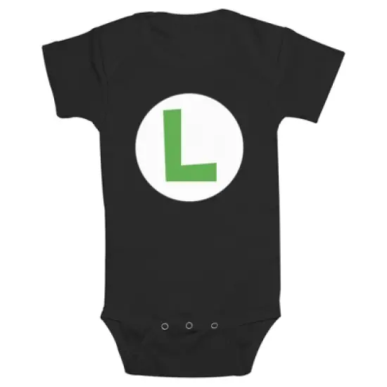Infant's Nintendo Luigi Circle Icon Onesie image {3}