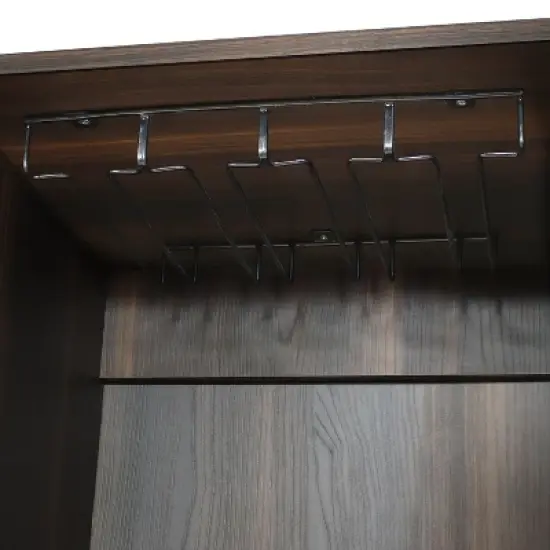 Sunnydaze Indoor Lavina Wine Cabinet with Glass and Bottle Storage Shelves - Coffee Brown image {9}