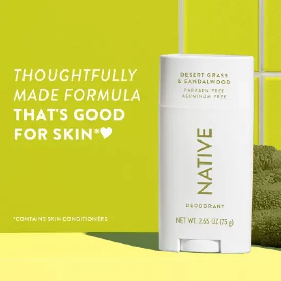 Native Solid Deodorant - Desert Grass & Sandalwood - Aluminum-Free 2.65oz image {4}