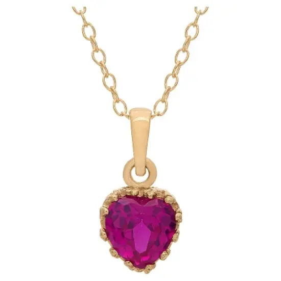 Tiara Gold Over Silver Heart-cut Birthstone Crown Pendant image {7}