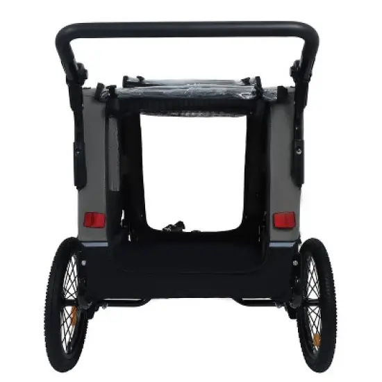 2-in-1 Bike Trailer & Push Cart for Pets - Detachable Bike Hitch & Push Handle Included - All-Terrain Wheels,Holds Pets Up to 88 lbs image {13}