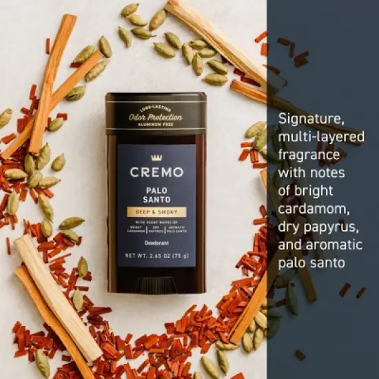 Cremo Solid Deodorant Palo Santo - 2.65oz image {2}