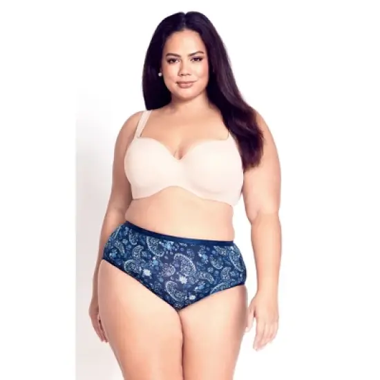 Women's Plus Size  Modern Print 3 Pack Brief - blue | AVENUE image {3}