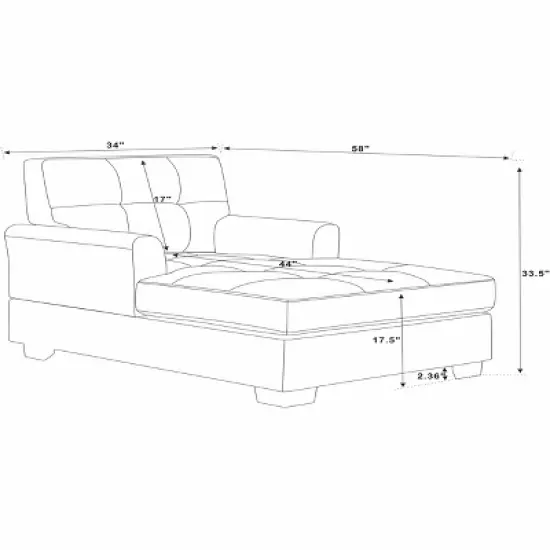 Silva 34" Wide Chaise Lounge image {7}