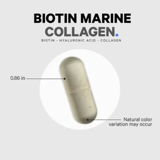 Codeage Wild Caught Biotin Marine Collagen Peptides Capsules, Vitamin C, E & Hyaluronic Acid - 120ct image {11}
