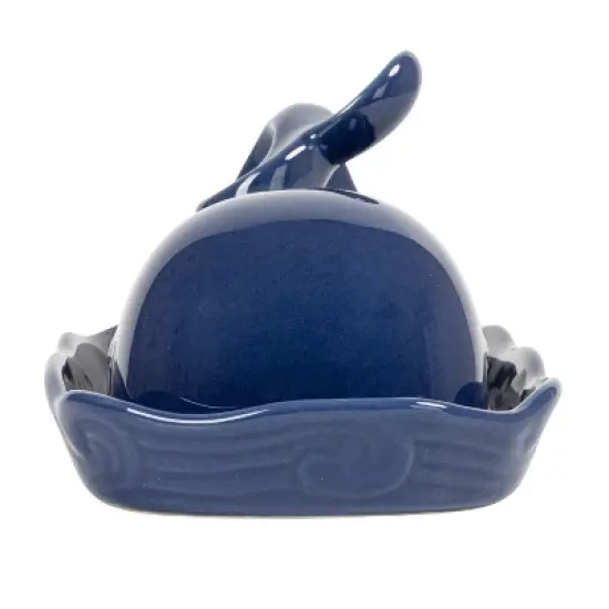 Storied Home Coastal Stoneware Whale Shaped Butter Dish image {6}