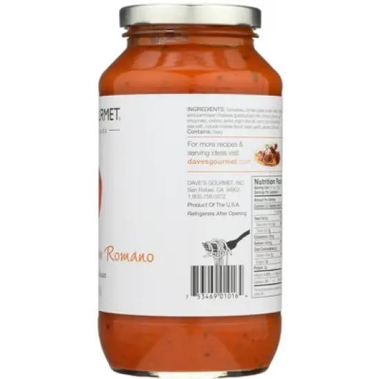 Dave's Gourmet Creamy Parmesan Romano Sauce - Case of 6/25 oz image {3}