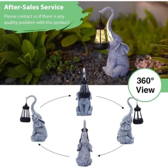 Paaaawaters Elephant Statue for Garden Decor with Gift Appeal - Ideal Gifts for Women, Mom or Birthdays, Beautifully Crafted Outdoor image {2}