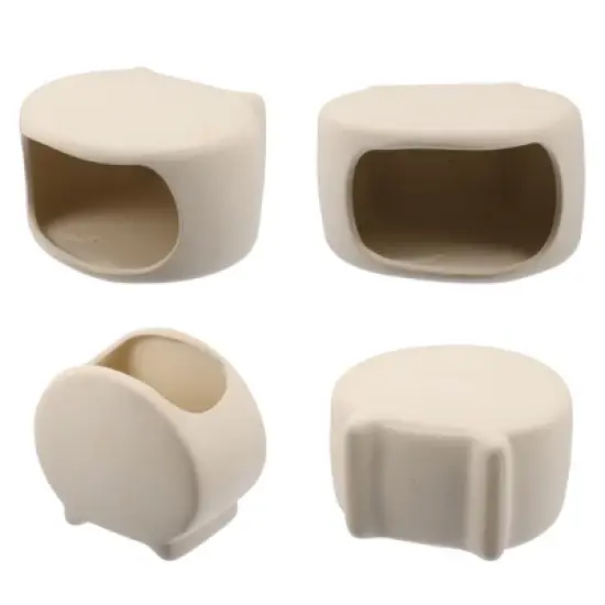 Unique Bargains Ceramic Aquarium Hideaway Rock Cave Fish Tank Decoration Beige Yellow 4.9"x4.29"x3.39" image {6}