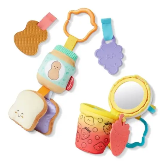 Melissa & Doug Multi-Sensory Take-Along Clip-On Infant Toy 2pk (PB&J and Bubble Tea) image {3}