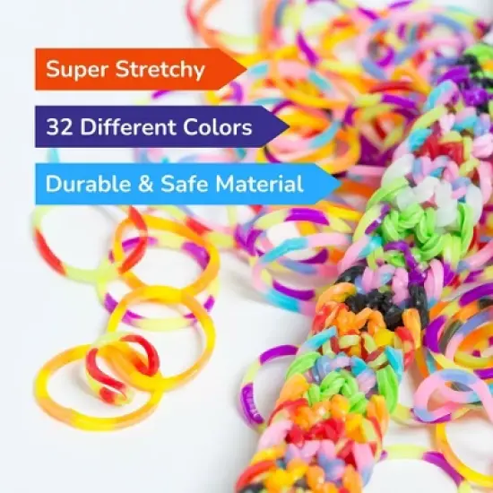 LotFancy 32 Colors Rubber Band Bracelet Kit, Loom Bracelet Making Refill Kit for Adults Ages 12+ image {5}