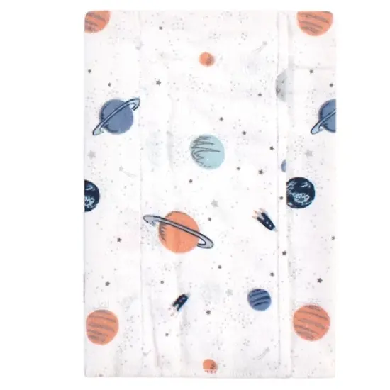 Hudson Baby Infant Boy Cotton Flannel Burp Cloths 7pk, Space, One Size image {2}