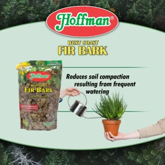 Hoffman West Coast Fir Bark Decorative Moisture Retaining Soil Cover for Potted or Bedded Plants, 2qt image {3}