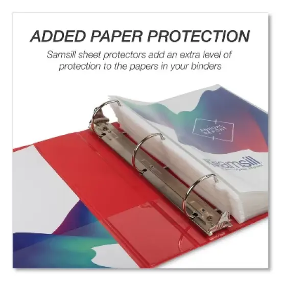 Samsill Durable D-Ring View Binders, 3 Rings, 2" Capacity, 11 x 8.5, Black/Blue/Green/Red, 4/Pack image {2}