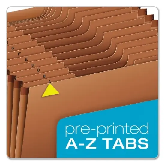 Pendaflex Heavy-Duty Expanding Open Top File 21 Pockets 1/3 Tab Letter Brown R217AHD image {4}