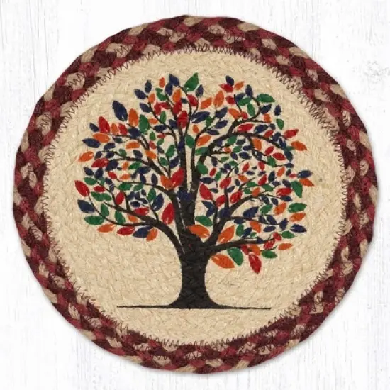 Earth Rugs Rustic Tree of Life Round Jute Trivet &ndash; 10" Heat Resistant Table Mat image {3}