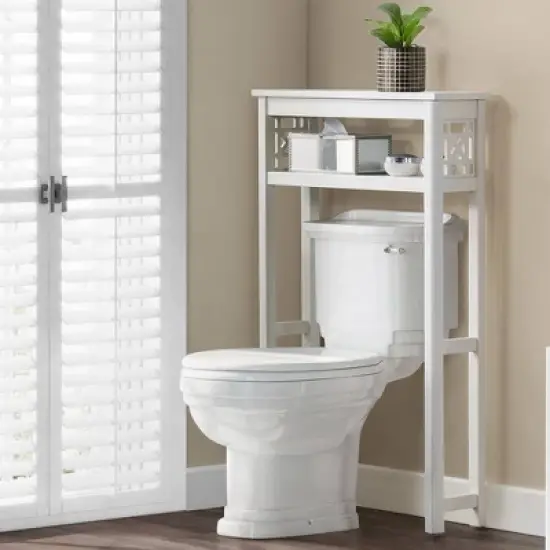 27"x44" Derby Over Toilet Open Storage Shelf White - Alaterre Furniture image {1}