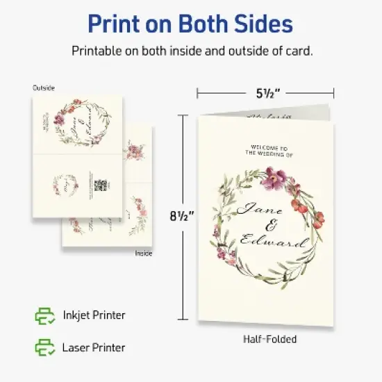 Avery Printable Greeting Cards, 5.5" x 8.5", Matte Ivory, 10ct image {5}