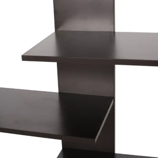 71" Sparks Modern Geometric High Shelf Bookcase Dark Gray - Christopher Knight Home image {4}