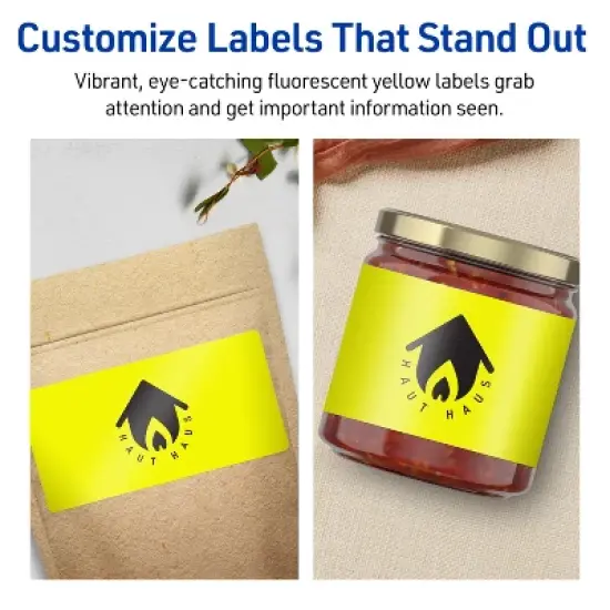Avery Neon Yellow Paper Labels, 2.5" x 5" Rectangle image {2}