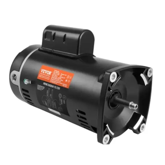 VEVOR 1.5 HP Pool Pump Motor, 56Y Frame, 115V((12.8 Amps))/230V(6.4 Amps) 3450 RPM, 60Hz, 1.1 Service Factor, 90&mu;F/250V Capacitor, image {8}