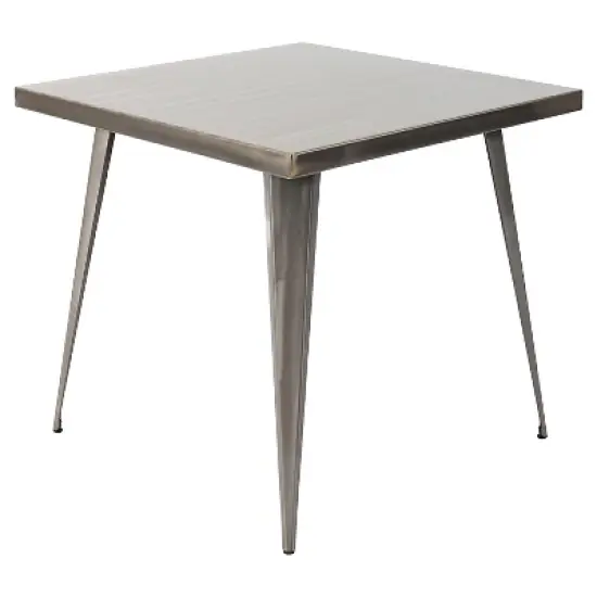 Austin 32" Metal Dining Table Cleared Brush Silver Finish - LumiSource image {1}
