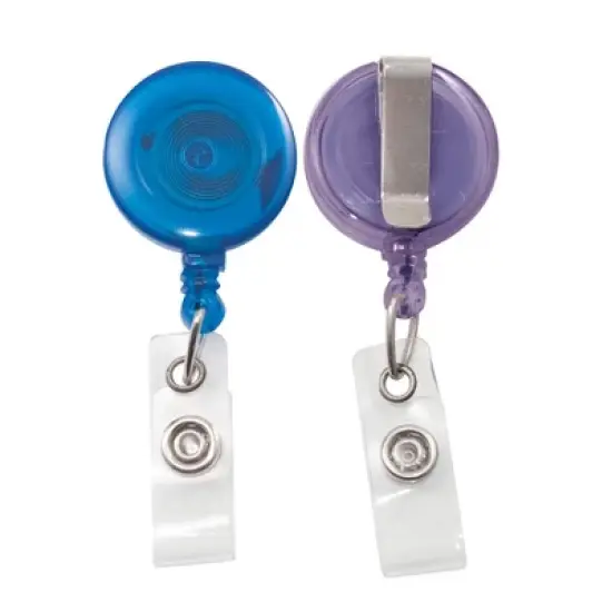 Advantus&reg; Retractable ID Card Reels with Badge Straps, Assorted, Pack of 4 image {3}