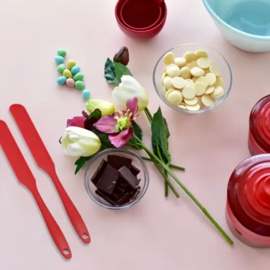 Unique Bargains Silicone Jar Spatula,  Heat Resistant Jam Spreader Non-Stick Long with Handle image {3}