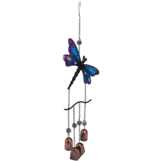 Northlight 24" Purple and Bronze Dragonfly Outdoor Garden Windchime image {2}