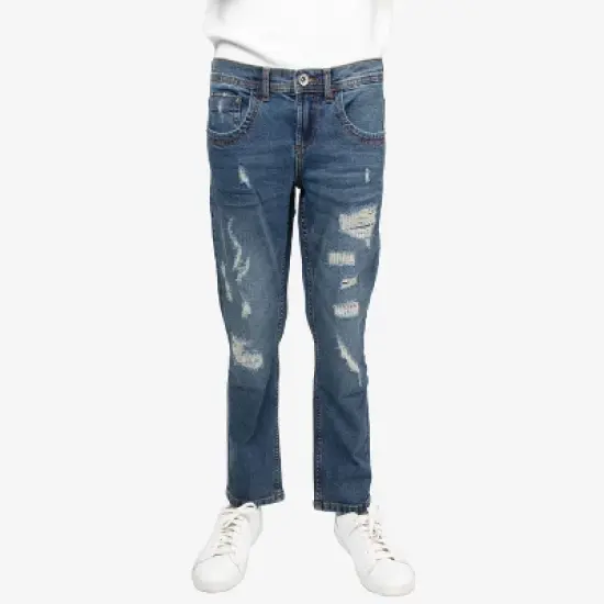RAW X Boy's Heavy Distressed Jeans image {16}