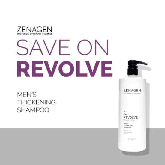 Zenagen Revolve Men Thickening Shampoo (16 oz) & Revolve Thickening Conditioner (16 oz) - Thicker Hair XXL DUO SET KIT for Hair Loss image {2}