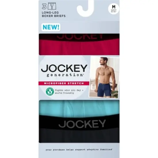 Jockey Generation&trade; Men's Microfiber Boxer Briefs 3pk - Berry/Mint/Black image {1}