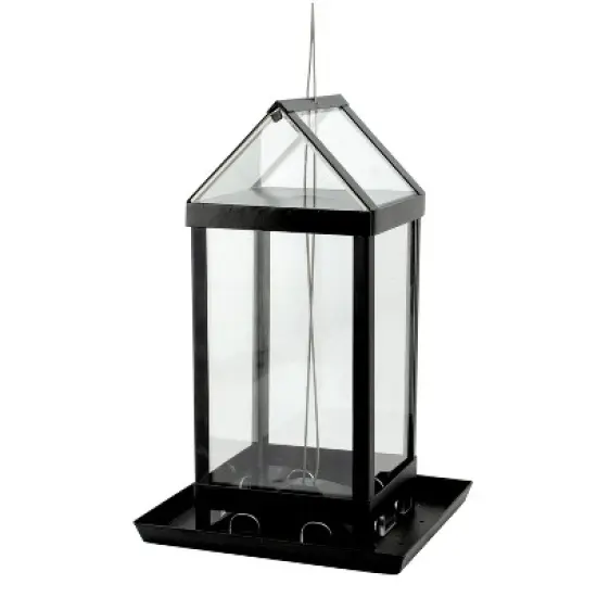 Audubon Modern Farmhouse Clear View House Feeder - Black image {2}