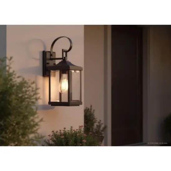 Urban Ambiance Luxury Transitional Outdoor Wall Sconce 15.125''H x 5.5''W,  Midnight Black Finish,  Calderdale Collection, UHP1402 image {2}
