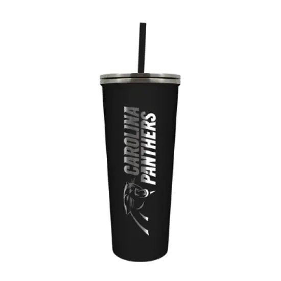 NFL Carolina Panthers 24oz Skinny Tumbler with Straw image {1}