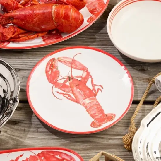 Certified International (Set of 6) 11" Beach House Lobster Melamine Dinner Plates image {3}