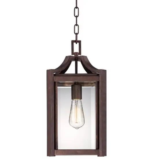 Franklin Iron Works Rockford Rustic Industrial Outdoor Ceiling Light Bronze 17 1/4" Clear Beveled Glass Damp Rated for Post Exterior Light Barn Deck image {3}