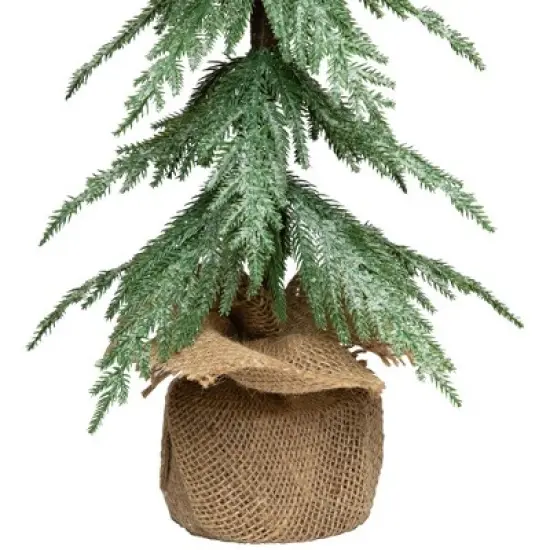 Northlight Mini Icy Pine Christmas Tree in Burlap Base - 24" - Unlit image {3}