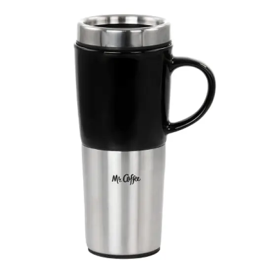 Mr. Coffee 16oz Stainless Steel and Stoneware Travel Mug image {9}