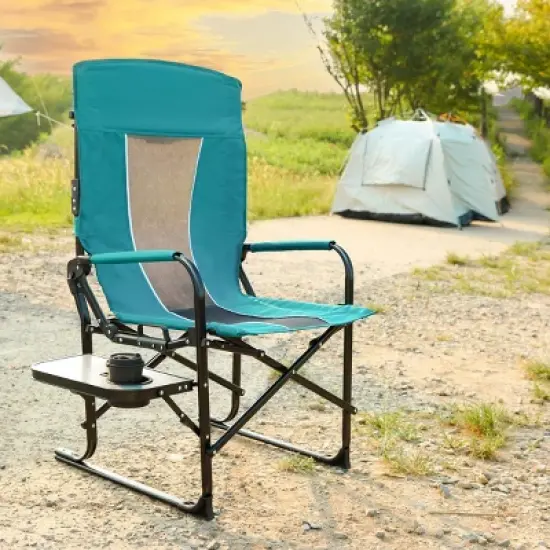 1 Piece Heavy Duty Camping Directors Chair,Oversized Portable Folding Chair with Side Pocket,Portable Camping Chair for Beach,Fishing-Coolbibila image {7}