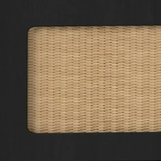 Angel Sar Rattan Night Stand with Drawers, 24'' Wide Boho Bedside Table with Large Storage and Sturdy Legs, Black image {5}