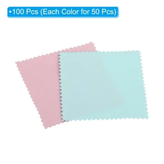 Unique Bargains Reusable Double-Sided Microfiber Jewelry Cleaning Cloth 100 Pcs image {2}