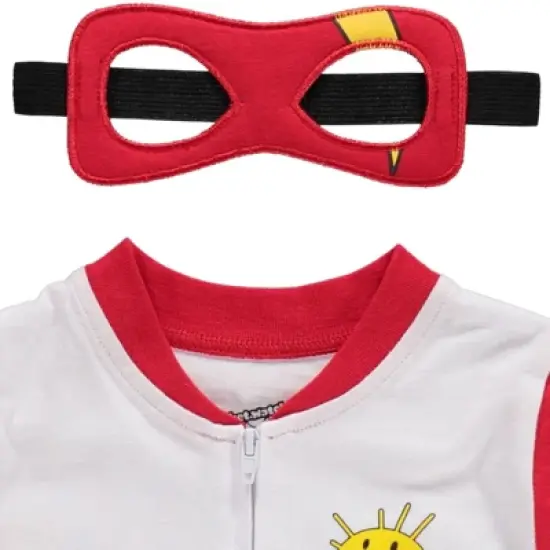 RYAN'S WORLD Red Titan Zip Up Costume Coverall Cape and Mask 3 Piece Set Toddler  image {3}