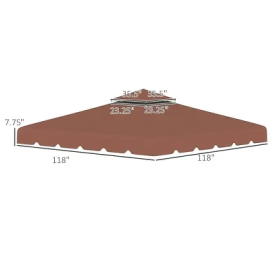 Resenkos Canopy Replacement Cover, Gazebo Canopy Top Replacement, 9.8'x9.8' Gazebo Replacement Canopy, Coffee Brown image {3}