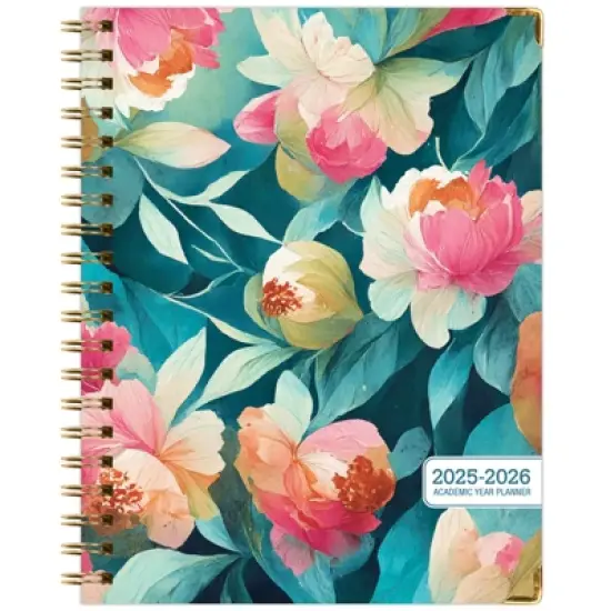 Global Printed Products Hardcover AY 2025-2026 Fashion Planner - 8.5"x11" (Teal Floral) image {7}