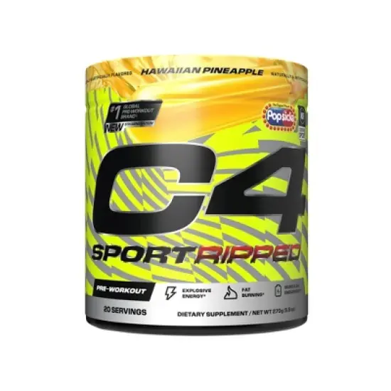 Cellucor C4 Sport Ripped Pre-Workout Powder - Popsicle Hawaiian Pineapple - 9.5oz/20 Servings image {7}